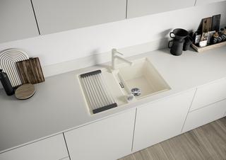 Blanco Spültisch-Einhebelmischer ALTA II HD, schwenkbar, SILGRANIT-LOOK, softweiß