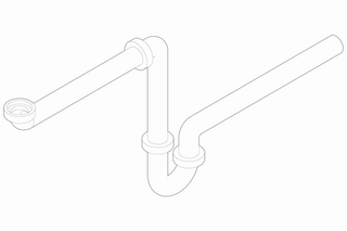 Alape Siphon 75x337x710mm, 1 1/4", Kunststoff weiß