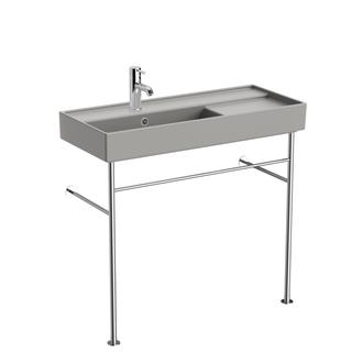 VitrA WT Compact-asym.-m. Rack ArchiPlan 90x38cm, B l, HL, Ab r, ÜL, steingrau ma