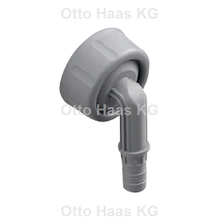 HAAS Winkel-Kondensatanschluss 10 mm 3/8, grau mit Mutter & Dichtung
