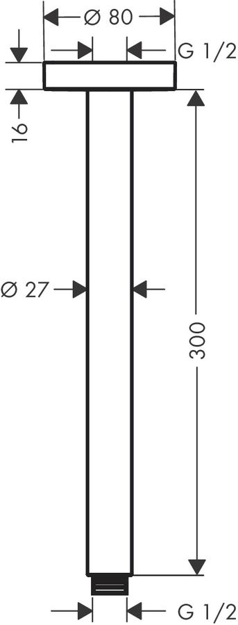 Artikelbild 4 des Artikels „hansgrohe Deckenanschluss S 300mm, mattweiß, runde Rosette 300 mm | mattweiß“