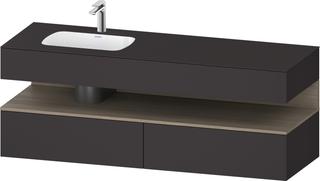 Duravit EinbauWT-Möbel-Set Qatego 160x50x60cm, Kon-WTU, B l, E Te/Gra matt