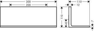 hansgrohe Abl. Axor Uni. Rectangular 300mm, Wandmontage, polished nickel