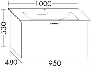 Burgbad Waschtischunterschrank Diago 95x52x48cm, Anthrazit Matt, 1 Auszug