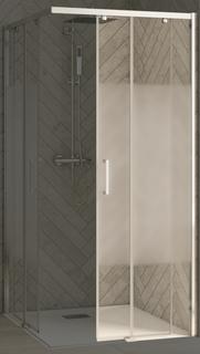 Kinedo Smart Design AC Schiebetür120 re Eckhälft tgProfil chrom Dekorglas Cosmos