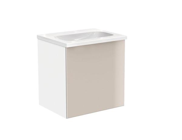 Artikelbild 1 des Artikels „HEWI Waschtisch-Unterschrank M40 400x400x313mm, 1 T, re, Glasfront sand Glasfront sand“