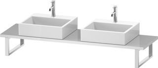 Duravit Konsole Cpmpact L-Cube 80-200x48cm, 2 Ausschn, Stär 3cm, we. ma