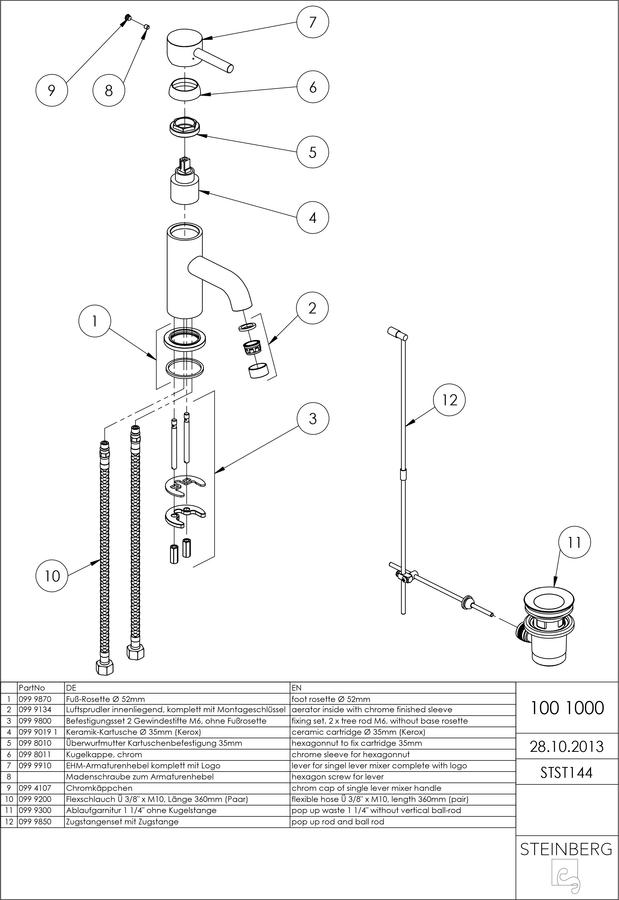 Artikelbild 3 des Artikels „Steinberg WT-Einhebelmischer Serie 100 Ausl. 100mm, m Abl.garn 1 1/4