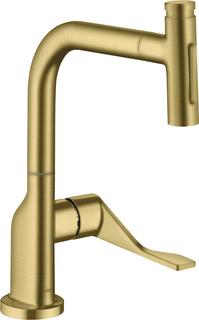 hansgrohe SPT 230 Se 2jet Axor Citterio m Ausziehbrause und sBox, brushed brass