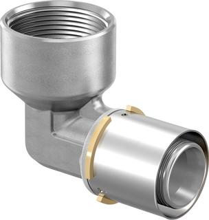 Uponor Press-Übergangswinkel 50 x Rp 1 1/2" IG, Messing verzinnt
