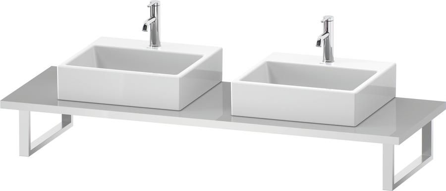 Artikelbild 2 des Artikels „Duravit Konsole L-Cube 80-200x55cm, 2 A., Stär 3cm, Nussb Nat Stärke 3 cm | nussbaum natur“