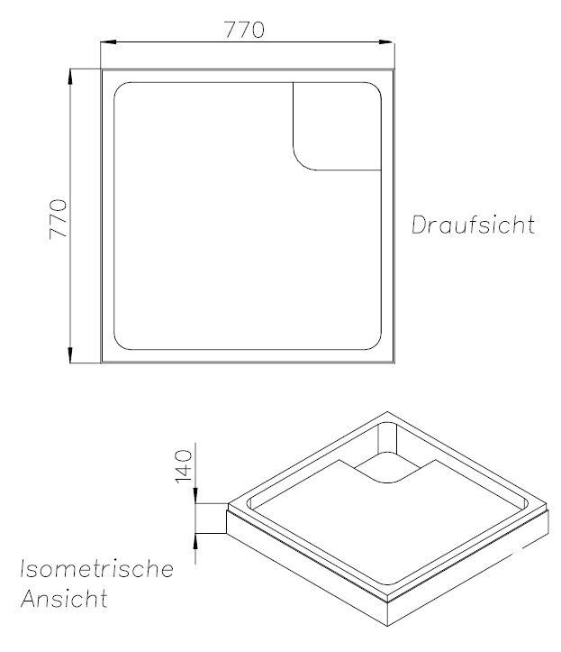 Artikelbild 2 des Artikels „FORMAT Tec Duschwannenträger 80x80x2,5cm, z FORMAT Bas. Stahl-DW 80 x 80 x 2,5 cm“