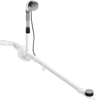 Duravit Ab-/Überlaufgarnitur Quadroval d 5,2cm, Zug 110, chr, m Wanneneinl.