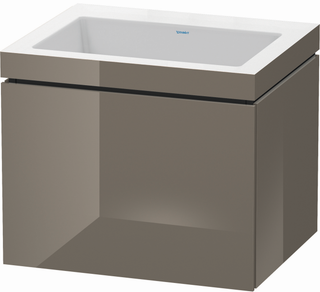 DU WTU L-Cube mit Vero Air 500x600x480 o. HL,1 Ausz.,Flannel Grey hgl. ES Nussb