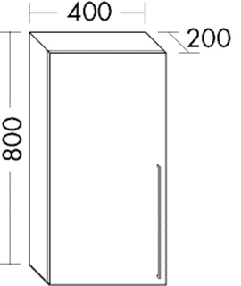 FORMAT Design Hängeschrank OSJS040 R 400x800x200mm, 1 T r, Fras Dek. cappucc.