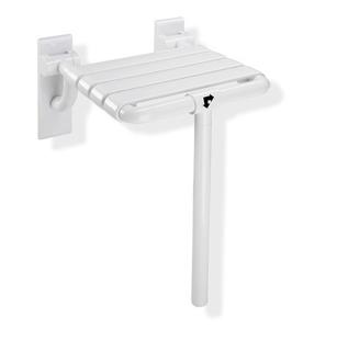 HEWI Klappsitz 801 345x408mm, mit Bodenstütze, koralle