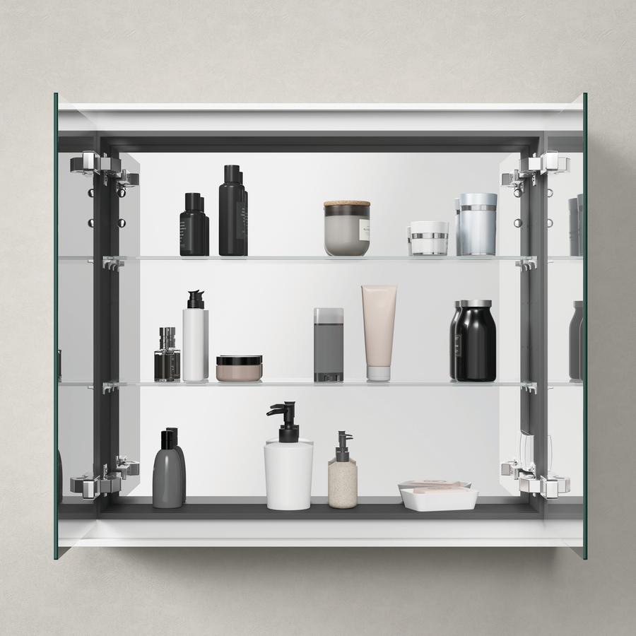 Artikelbild 9 des Artikels „Duravit Spiegelschrank L-Cube 80x70x15,5cm, we. ma, Türanschl. re/li 80 x 70 x 15,5 cm | weiß matt“