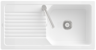 V&B Flächenbündige Spüle Linara 60 Flat m Abl.garn, Hand., sn white CeramicPlus