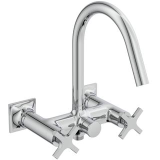 Ideal-Standard Zweigriff-Wannenarmatur Joy Neo AP, Kreuzgriffe, Ausladung 190 mm