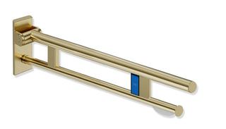 HEWI Stützklappgriff System 900 PVD Duo m., m 2 Griff., FSA, li, 762mm, MS geb.