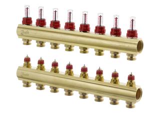 Danfoss FBH-Verteiler FHF-8F 8 Kreise, mit Durchflussanzeige