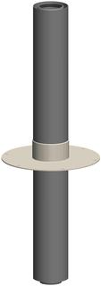 ATEC Flachdach-Abgasdurchgang 955mm, DN 80/125, Unterteil PVC