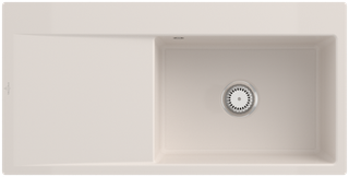 V&B bündige Spüle Subway Style 60 Flat re, m Abl.garn, Hand., crema CeramicPlus