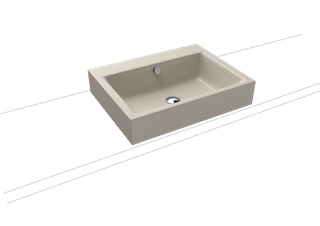 Kaldewei Aufsatz-Waschtisch PURO 3157 60x46cm, o. Hahnl., sw, P-E, warm grey10
