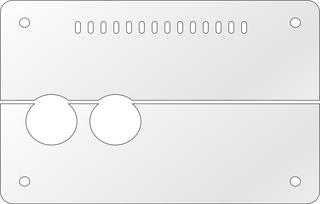 USH Abdeckplatte we., m Loch, get., 235x170mm, pulverbes