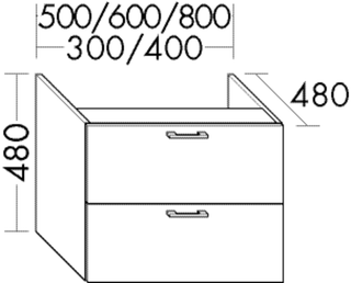 Burgbad Unterschrank sys30 30x48x48cm, Aqua, 1 Schublade/Auszug
