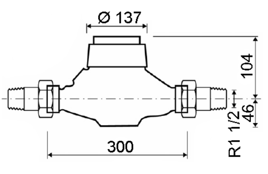 Artikelbild 2 des Artikels „Deltamess Mehrstrahl-Nassläufer MNK hor, DN 40, Q3 16,0 cbm/h, ka, Std. MNK Horizontal“