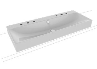 Kaldewei Aufsatz-WT SILENIO 3049-D 120x46, 2x3 HL, alp-we, P-E, manhattan