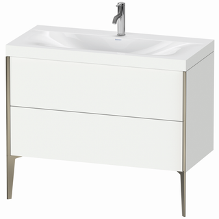 DU WTU XViu/Viu, 2 Ausz 610x1000x480mm 1 HL, champ.m./weiß matt, Ra.18 ES Nussb