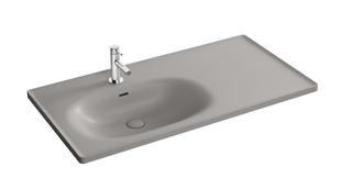 VitrA Möbelwaschtisch Equal asymmetrisch 100x52cm, 1 L m B, B L, Ab. R, st-g ma V