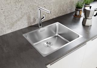 Blanco Becken SOLIS 340-IF 38x44cm, ES Bürstf, o AL-Fbd, o. Zubeh.