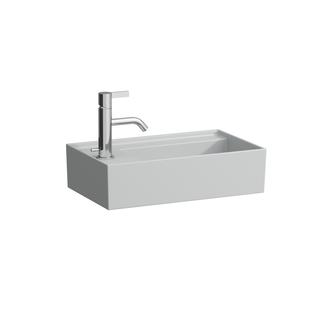 Laufen Handwaschbecken KARTELL 46x28cm, Arm li, o. ÜL, 1 Hahnl., gr. ma