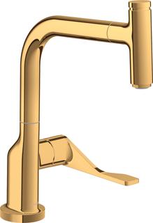 hansgrohe SPT-EHM 230 Axor Citterio mit Ausziehbrause, polished gold optic