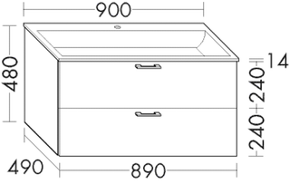 Burgbad Waschtischunterschrank sys30 89x48x48cm, Sana, 1 Schublade/1 Auszug