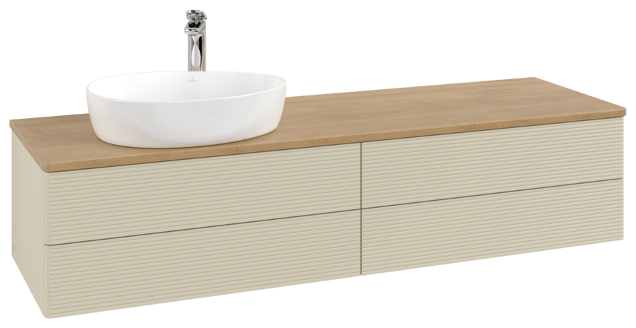 Artikelbild 2 des Artikels „V&B WTU m F-Struktur -Beleuchtung Antao 160x50cm, HL, WBP hon. Oa, si Gr m Lac Waschbeckenplattenfarbe honey oak | silk grey matt lacquer“
