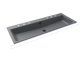 Kaldewei Einbauwaschtisch PURO 3169-D 120x46cm, 2x3 HL, sw ma, P-E, C grey 70