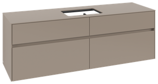V&B Waschtischunterschrank Collaro 160x54,8x50cm, Waschtisch mittig, taupe