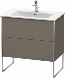 DU WT-Unterbau XSquare, 2 Auszüge, bod. 832x810x478mm,Flannel Grey sdm. ES Nussb