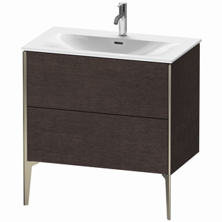 DU WTU bodenst. XViu 591x810x480mm 2 Ausz.champ. matt/eiche dunkel geb. ES Ah