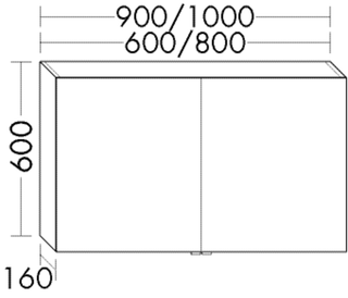 Burgbad LED-Spiegelschrank sys30 80x60x16cm, Echo