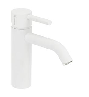 Herzbach Waschtisch-Einhebelmischer Deep M-Size, o. Abl.garn, 130mm, weiß matt
