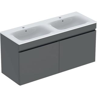 Geberit Doppelwaschtisch-Set Renova Plan 130x62,2x48cm, Kor/Fr. la mt/WT w/KT