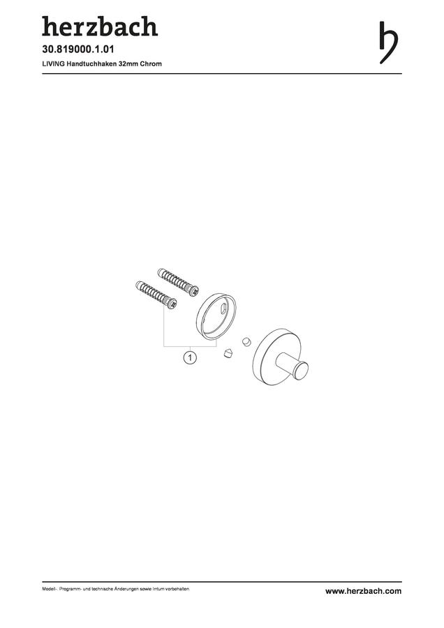 Artikelbild 3 des Artikels „Herzbach Handtuchhaken Living 32mm, chrom, Wandmontage 32 mm | chrom“