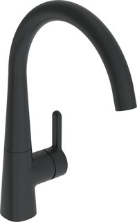 Hansa SPT-EHM HANSADESIGNO Style He stl, schwenkb., Ausl. 219mm, matt-sw