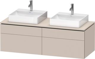 Duravit Waschtisch-Unterschrank L-Cube 142x55x48,2cm, 2 SBK, Tau matt, Nussb li