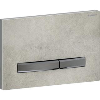 Geberit Betätigungsplatte Sigma50 Square Pl Beton, Pl/T SW-chrom, f 2-Mg-Spül.